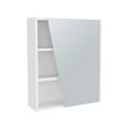 thumbnail image 2 of FM FURNITURE Pinedale Medicine Cabinet with Mirrored Door and Open Storage, White + White + 1 + 5+ + 18 to 23 in + 24 to 31 in + Bathroom + Freestanding + Modern + Melamine + Particle Board, 2 of 8