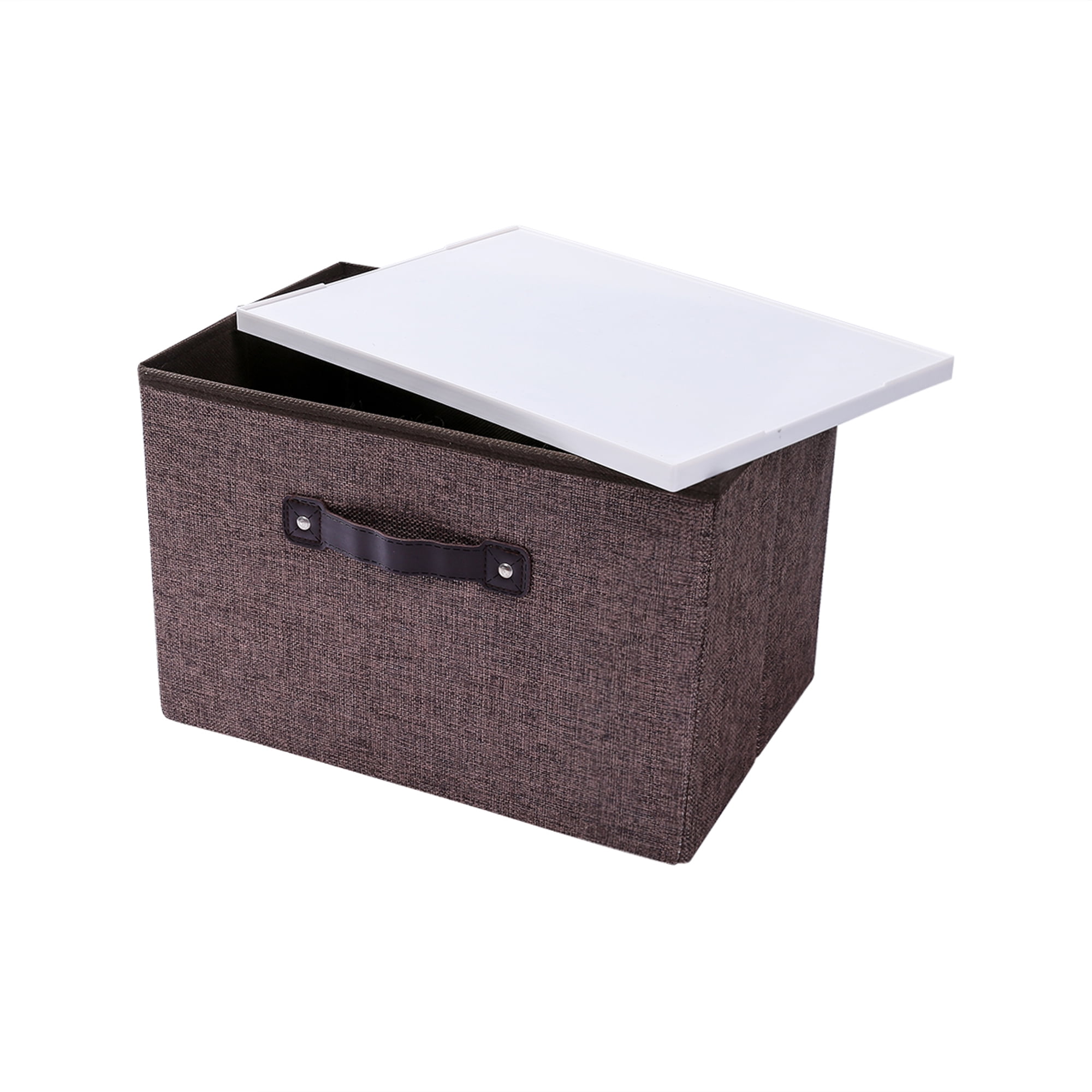 Sunloudy 1pc Storage Bin with Lid, Closet Organizer Bins Decorative