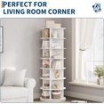 thumbnail image 5 of Historyli 7 Tier Rotating Shoe Rack Tower,360° Revolving Free Standing Spinning Shoe Organizer,Vertical Spinning Shoes Display,Shoes Rack Storage Round Carousel,Rotate Shoes Closet Organization，White, 5 of 8