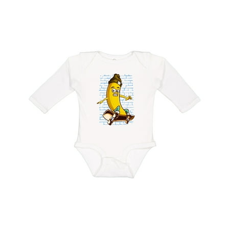 

Inktastic Skateboarding Banana Funny Skater Boys or Girls Long Sleeve Baby Bodysuit