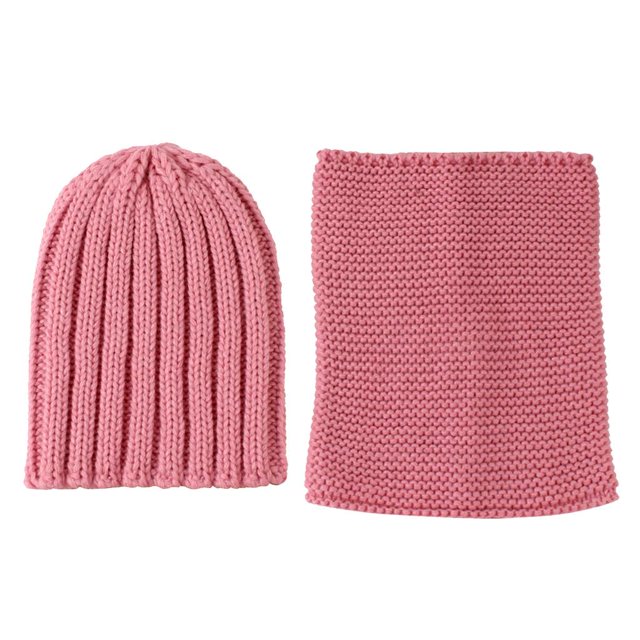 Conjunto de Gorro y Bufanda de Invierno CUTICAT Rosado Bufanda de gorro de punto suave y cálido
