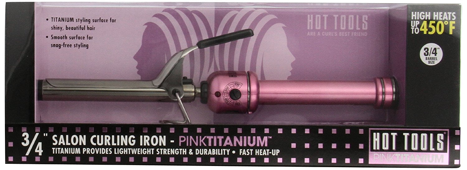 hot tools pink titanium curling iron