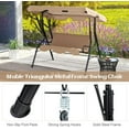 thumbnail image 5 of SAZYY 3 Person Porch Swing, Patio Swing with Removable Cushion & Powder-Coated Steel Frame, Outdoor Swing with Canopy for Porch, Backyard, Garden, Balcony, Beige, 5 of 8