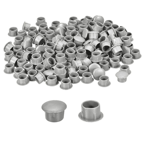 Uxcell 150Pcs Screw Hole Plugs, 10mm(3/8") Dia Button Plugs Snap in Locking Hole Covers Flush Type Caps, Grey