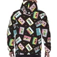 thumbnail image 7 of Kdxio Colorful Retro Tape Print Mens Casual Hooded Collar Drawstring Hoodies Pullover Sweatshirts Casual Long Sleeve Shirts-Large, 7 of 7
