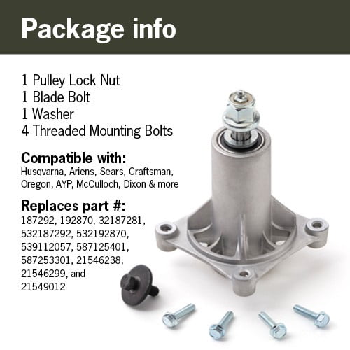 Terre Products, 3 Pack Replacement Lawn Mower Spindle Assembly, Fits 42", 46", 48", 54" Mower Decks, Compatible with Husqvarna 532192870, 532187281, 532187292
