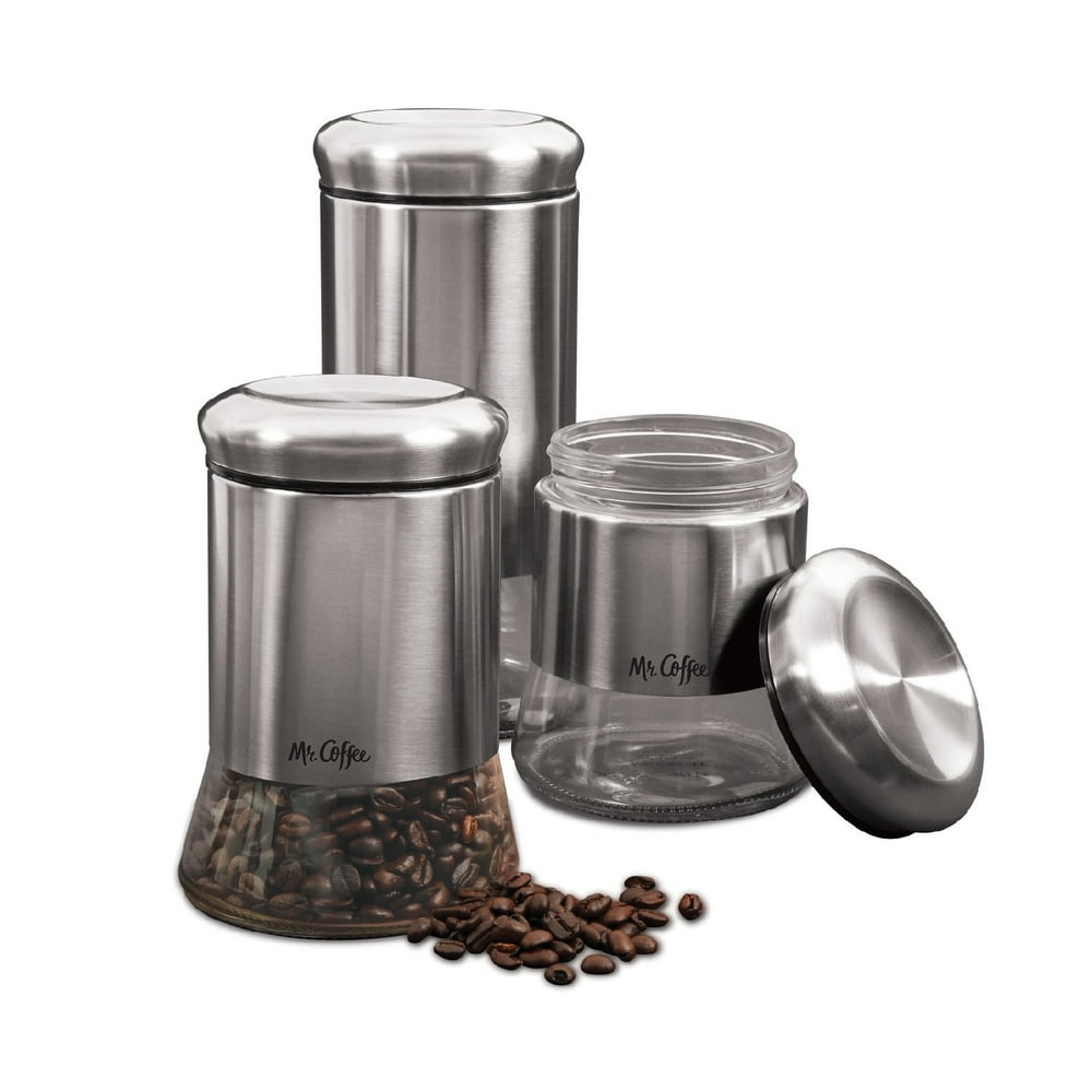 Mr. Coffee 3 Pc. Canister Set, Stainless Steel