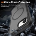 thumbnail image 6 of For iPhone 17e Case / iPhone 16e Case, 360° Rugged Protective Shell with Screen Protector, Heavy Duty Shockproof Case Matte Translucent Compatible with Magsafe, Black, 6 of 6