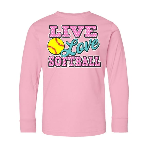 Inktastic Live Love and Softball Long Sleeve Youth T-Shirt