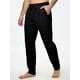 thumbnail image 2 of Pantalones JMIERR para hombre, casual, algodón y lino, cintura elástica, color negro, talla M, 2 of 6