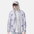 thumbnail image 4 of Kll Stripes And Sprigs Of Lavender Print Men'S Women’s Upf 50+ Sun Protection Outdoor Hoodie Jacket Long Sleeve Fishing Hiking Performance Shirt- Large, 4 of 8