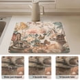 thumbnail image 4 of Dish Drying Mat Absorbent Dish Drainer Kitchen Counter 23.6x19.7inch Dish Drying Pad for Countertops Sinks Draining Racks Deer and Butterflies Pattern, 4 of 9