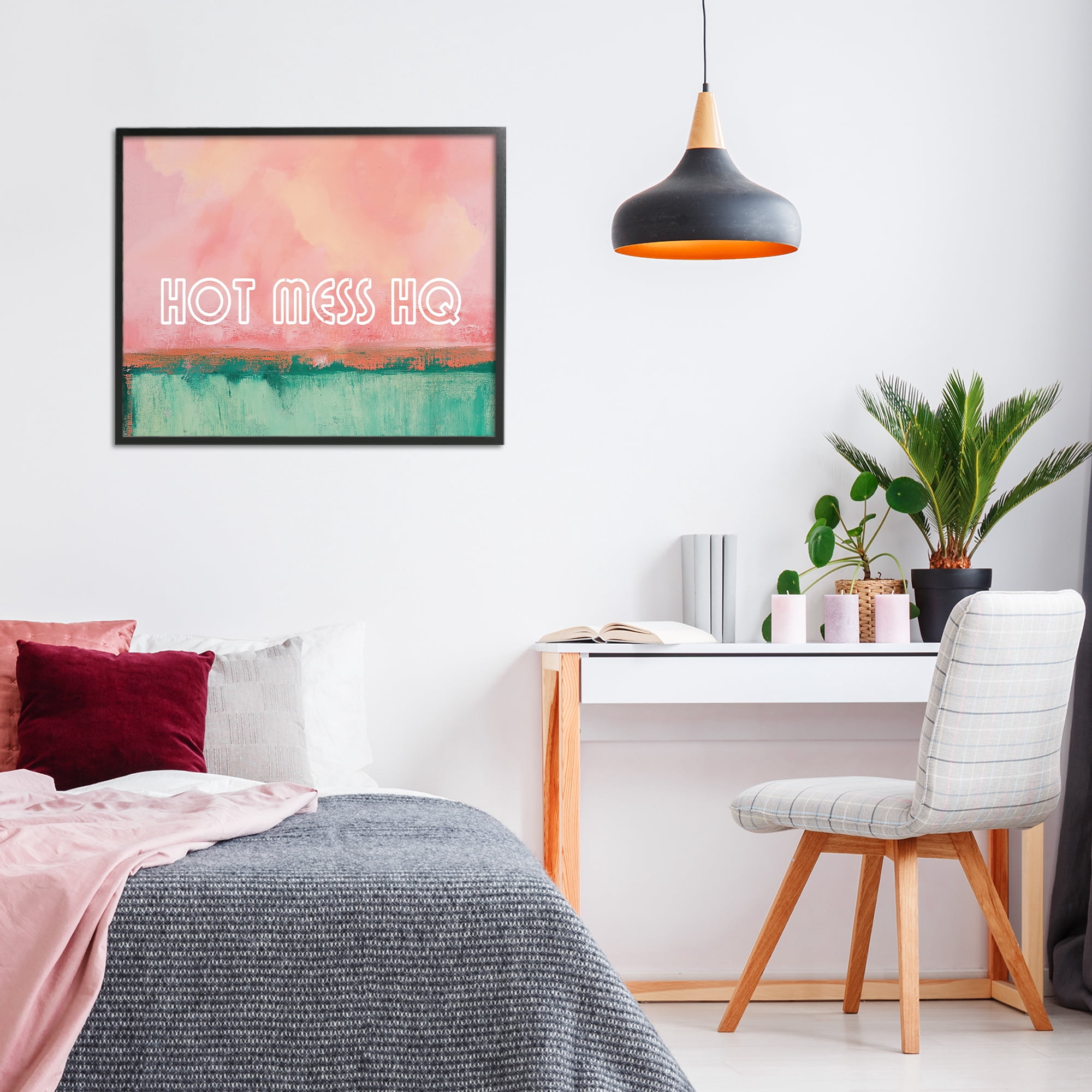 Stupell Industries Hot Mess Headquarters Black Framed Giclee Art, design by Gina Kelly