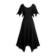 thumbnail image 6 of Fewfanhot Halloween Dresses for Women Gothic Chic Dress: Wine & Black Color-Block Bubble Sleeve Dress with Corset Waist, 6 of 6