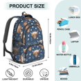 thumbnail image 5 of Highland Cow and Flower Print Backpack for School, Cute School Bag with Adjustable Shoulder Straps and Padded Back, 16.9"x12.6"x5.9", 5 of 5