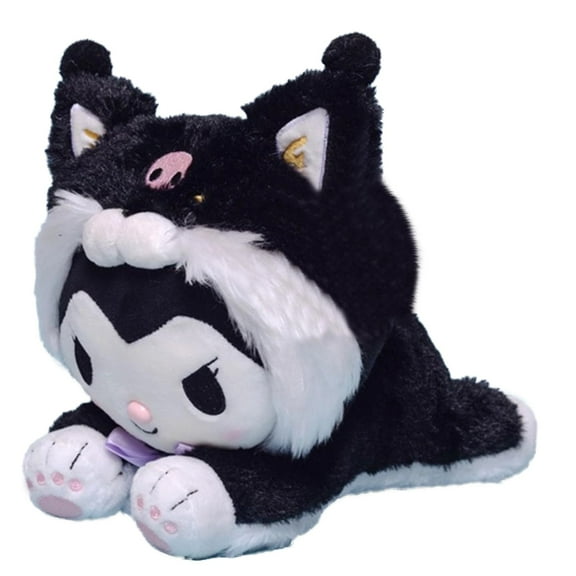 Cute Monster Black Cat Plush Purple Stuffed Animal Cute Soft Toy for Kids