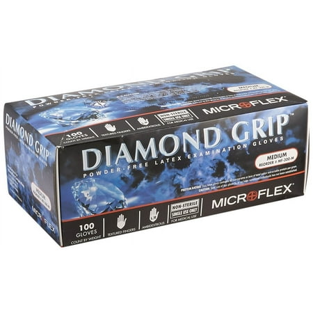 

Microflex MF-300-M Diamond Grip Powder-Free Examination Glove 9.6 Length 5.1 Cuff Thickness 6.3 Palm Thickness 7.9 Finger Thickness Medium Natural (Pack of 100)