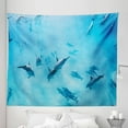 thumbnail image 1 of Tropical Tapestry, Group of Dolphins in Hawaii Wildlife Underwater Animals Tropical Aquatic Nature Picture, Fabric Wall Hanging Decor for Bedroom Living Room Dorm, 5 Sizes, Blue, by Ambesonne, 1 of 1