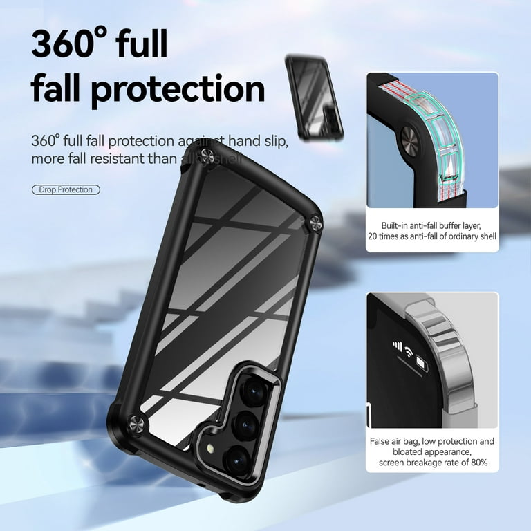 Case for Samsung Galaxy S23 Ultra Case Compatible with Samsung Galaxy S23  Ultra Phone Case PC backplane + Silicone Soft Frame Cover [360 Metal Ring