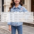 thumbnail image 4 of larppty Girl's Jean Jacket Cute Embroidery Denim Jackets Long Sleeve Button Down Spring Fall Outerwear (Blue,18-24 Months), 4 of 6