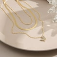 thumbnail image 4 of Retro Zircon Butterfly Pendant Clavicle Chain Snake Bone Chain Stacked Three-Layer Necklace, 4 of 6