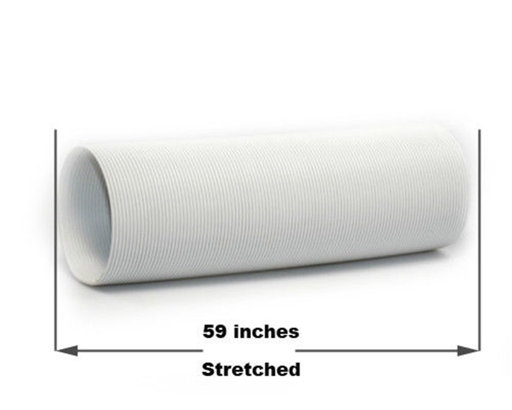 White 5 5 Diameter 59 Length Diameter Flexible Air Conditioner Exhaust Tube Pipe Vent Hose Air Conditioning Tube Walmart Com Walmart Com