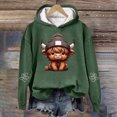 thumbnail image 2 of Women's Hoodies Sweatshirts Cow Print Western Shirt for Women Cozy Country Sweatshirt for Everyday Comfort Green S, 2 of 3