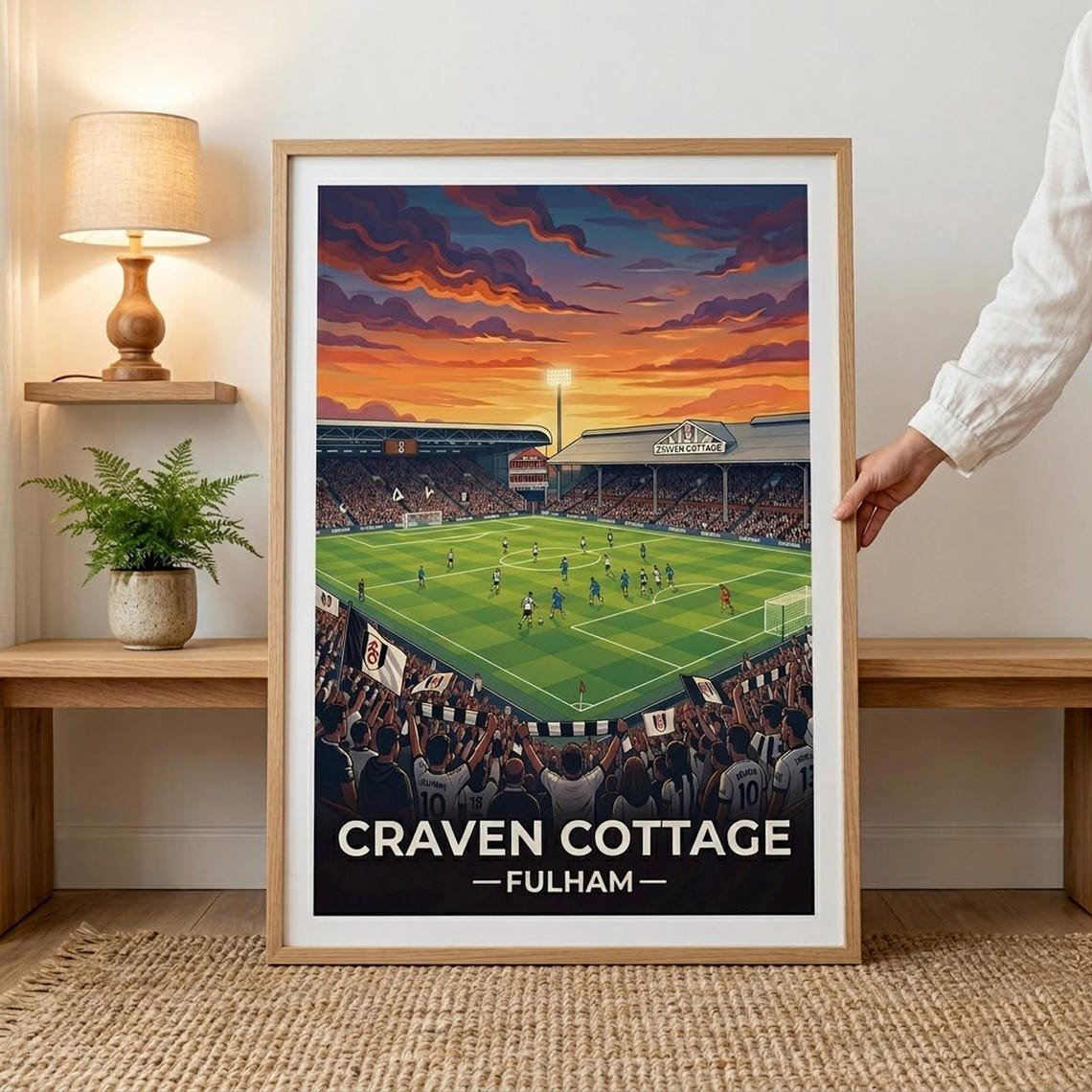 Craven Cottage Poster Fulham FC Fan Gift London Football Wall Art Premier League Stadium Print English Soccer Decor Boyfriend Gift