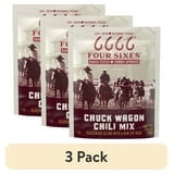 (3 pack) Four Sixes Chuck Wagon Chili Mix, Texas Style Seasoning Blend with a Hint of Heat, 1.25 oz Packet