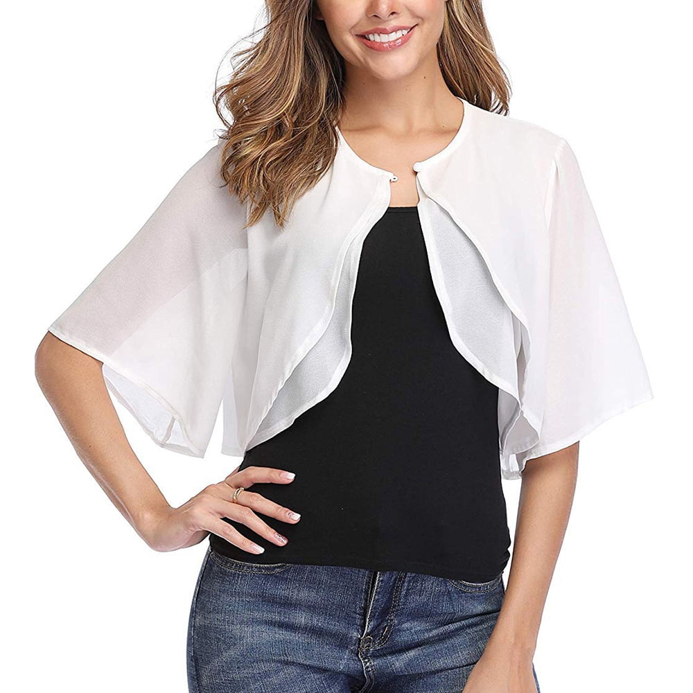 Chiffon Bolero Women's Bolero Jacket Festive Short Sleeve Elegant