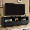 thumbnail image 2 of 63" Mid-Century Modern TV Stand for TVs up to 75", Thick Sturdy Farmhouse Entertainment Cabinet, Media Console for Living Room, Louver Design & Solid Wood Drawers & Outlet Holes, Walnut, 2 of 8
