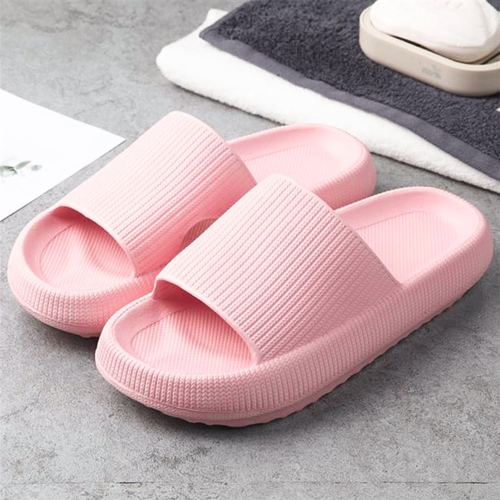 Kepooman Womens Mens Non-Slip Massage Thick Sole Slippers for Outdoor, Pink - Walmart.com