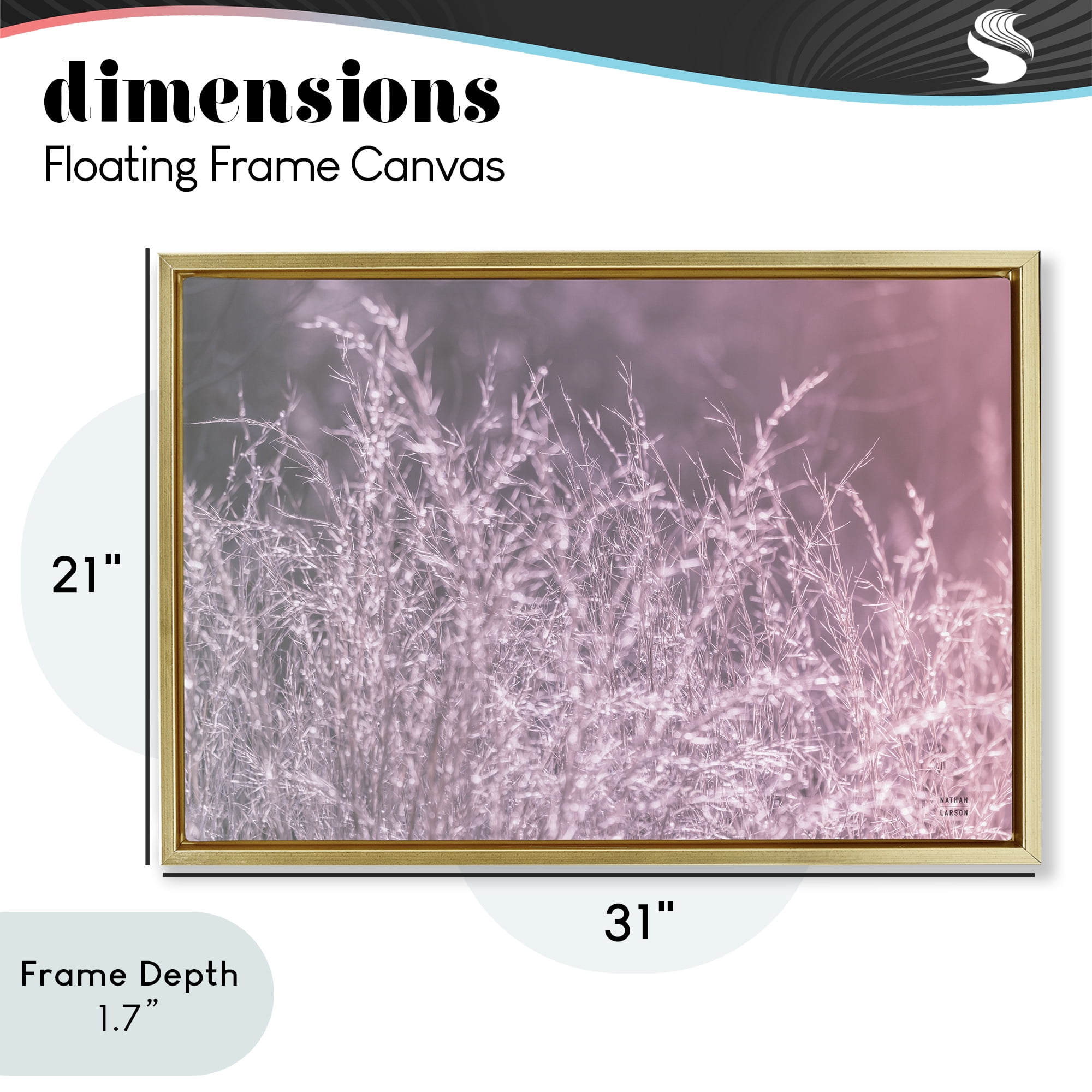 Stupell Industries Pink Morning Gentle Meadow Gold Framed Floater Canvas Wall Art, design by Nathan Larson