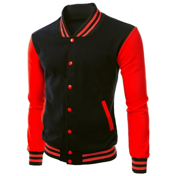 FashionOutfit Men's Stylish High Quality Fabric Baseball Jacket
