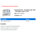 thumbnail image 2 of Head Gasket Set - Compatible with 1988 - 1995 GMC C1500 5.7L V8 1989 1990 1991 1992 1993 1994, 2 of 2