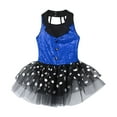 thumbnail image 3 of YONGHS Kids Girls Sleeveless Polka Dots Print Tutu Mesh Dance Dress 6-14 Blue 14, 3 of 5