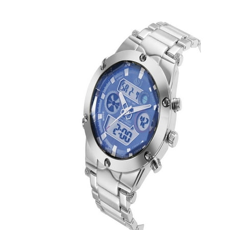 Day Date Chronograph - Dual Analog Digital Display Time Date Day Alarm Chronograph Men's Business Sport Military Wrap Wrist Quartz Watch