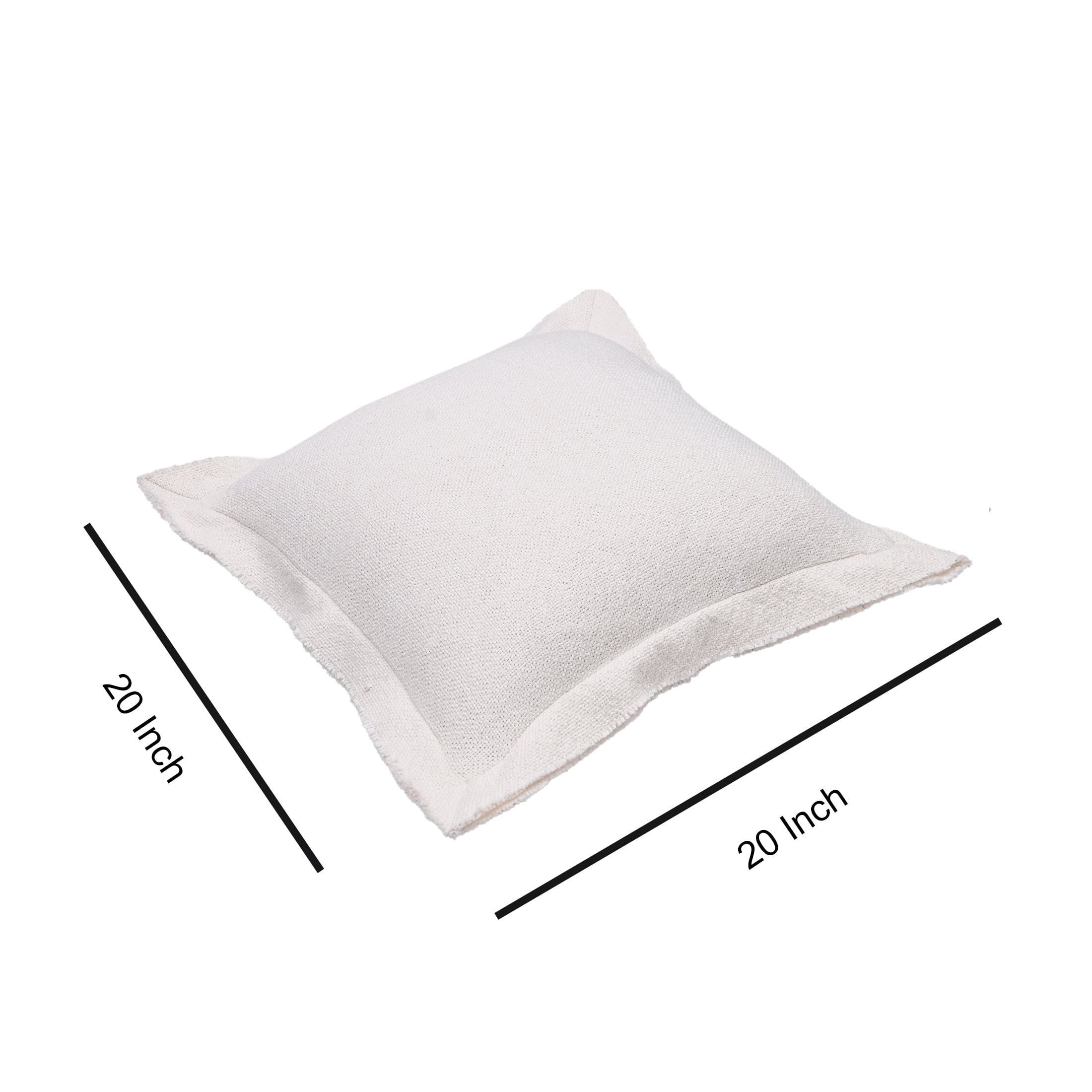 Better Homes & Gardens 20" x 20" Blake Bi-Flange Throw Pillow Cover, Vanilla Dream