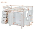 thumbnail image 2 of Harper & Bright Designs Full Size Loft Bed with Built-in Wardrobes, Wood Loft Bed Frame with Cabinets and 4 Drawers, Multifunctional Loft Bed with Foldable and Extendable Clothes Rail, White, 2 of 19