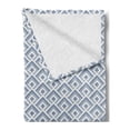 thumbnail image 2 of Geometric Soft Flannel Fleece Throw Blanket, Diagonal Entwined Nested Squares Pattern Classical Repeating Design, Cozy Plush for Indoor and Outdoor Use, 50" x 70", Slate Blue Blue White, by Ambesonne, 2 of 5