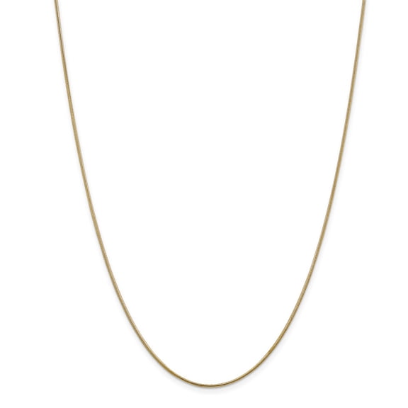14K Yellow Gold necklace Snake chain Round 16 in 1.2 mm