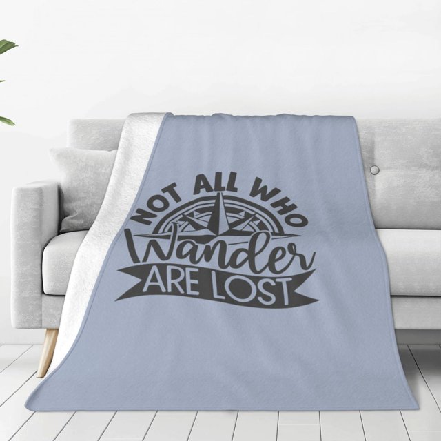 Fotbe Not All Who Wander Are Lost2 Manta de Franela Acolchonada con Estampado, Súper Suave y Esponjosa, Extra Grande para Sofá, Cama, Uso Todo el Año-60"x50"