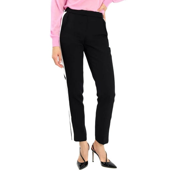 Burberry Hanover Silk Stripe Wool Straight Fit Tailored Trousers, Brand Size 10 (US Size 8)