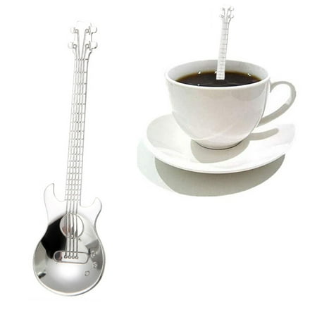 

LSFYSZD Guitar Spoons Coffee Teaspoon 304 Stainless Steel Colorful Dessert Spoon Demitasse Tea Scoop for Stirring Drink