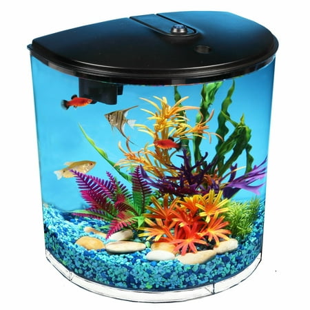KollerCraft 3.5-Gallon Aquarium Starter Kit, Impact-Resistant Plastic, Ideal for a Variety of Tropical Fish