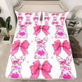 thumbnail image 2 of Erosebridal Kawaii Bowknot Sheet Set Twin,Cartoon Sheep Rabbit Bedding Sets Twin Size,Floral Decor,Breathable,3 Pieces, 2 of 7