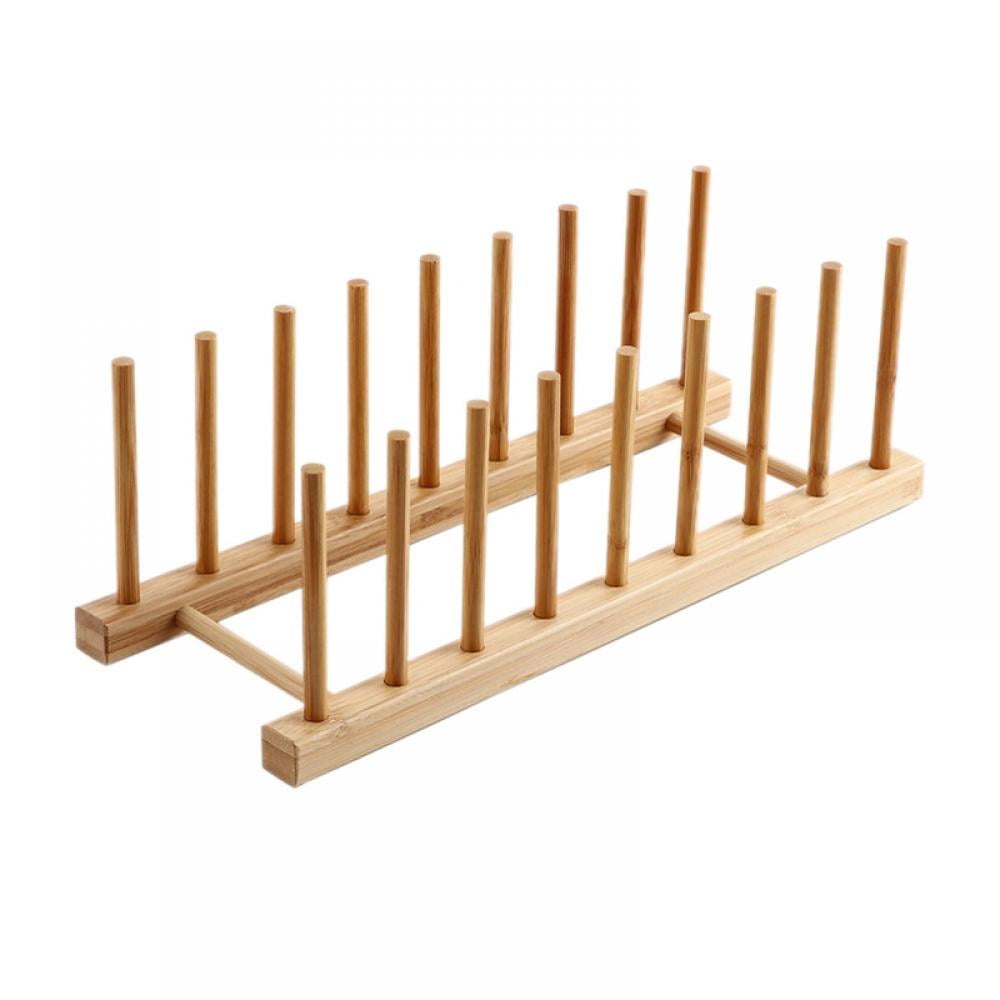 Bamboo Wooden Plate Racks Dish Stand Holder Kitchen Storage Organizer for Dish / Plate