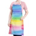 thumbnail image 5 of Colorful Watercolor Stripe Pattern Apron-Garden Aprons for Women with Pockets-Cotton Linen Waterproof Kitchen Cooking Gardening Aprons Adjustable for Kitchen,Cooking,BBQ and Salon 33x27 Inch, 5 of 7