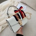 thumbnail image 2 of Hongchun White Red Mini Bow Blue Gold Handbag Lock Leather Bag New white, 2 of 5