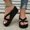 Black, variant on EliteGoogv Womens Thong Sandals EVA Upper Wedge Heel Thick Sole Slip On Flip Flops for Women Round Toe Summer Beach Casual Shoes US :9